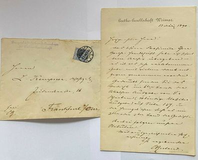 Carl Ruland ( 1834 - 1907 ) Historiker -origianl signierter Brief Goethe-Gesell.