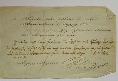Friedrich Gottlob Schulz ( 1795 - 1860 ) Ökonom - origianl signierter Brief