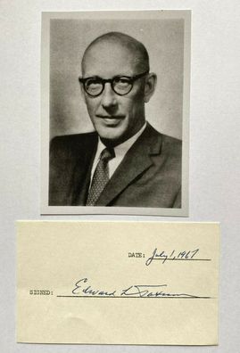 Edward Lawrie Tatum - Nobelpreis Medizin 1958 - original Autogramm