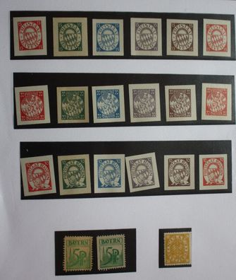 Freistaat Bayern - Briefmarken Entwurf zur Abschiedsserie 1920 von H. Engel - Rar