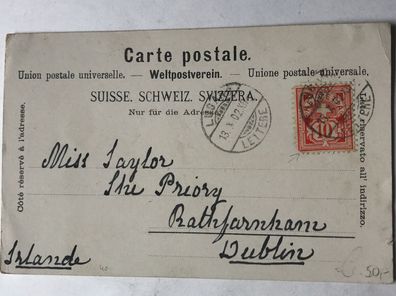 Helvetia Schweiz - Weltpostverein - 13.10.1902 - auf Dublin - Gotthard-Express