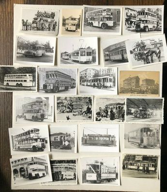 Busse und Straßenbahnen um 1900 - 24 Repro-Aufnahmen - siehe Galeriebilder