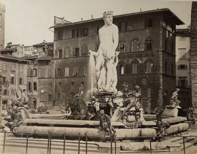 Fontana del Nettuno (Firenze) ( Florenz ) - Silbergelatine-Print - um 1890