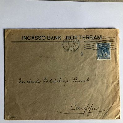 Nederland Rotterdam auf Deutsche Palästina Bank Caiffa 4 VI 1913