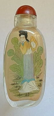 Snuff bottle - China, 20. Jh. mit Hinterglasmalerei zweier Geishas