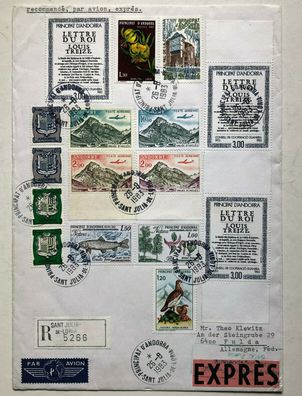 Andorra - E-Brief, Sant Julia de Lorgia - 26.8.83 - Flugpost, Ludwig XIII u.a.