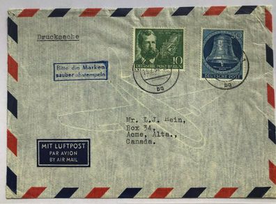Deutsche Post Berlin - Michel MiF 85 + 117 - Hamburg auf Canada 1953
