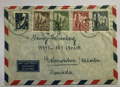 Deutsche Post Berlin - Michel MiF 106-109 + 170 - Frankfurt auf Canada 1953