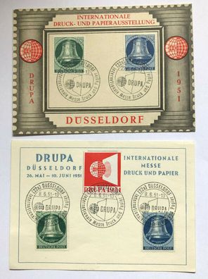 Deutsche Post - Michel MiF 83 + 85 - Sonderstempel 8.6.51 - Drupa Düsseldorf