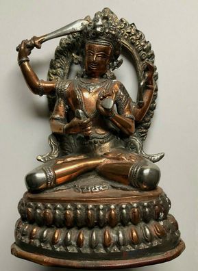 Avalokitesvara Bodhisattva - Vierarme Guanyin - Tibet - 22 cm - Metall - alt