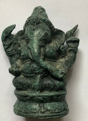 Alte Ganesha Kupferfigur - fein gearbeitete, antike Figur mit schöner Patina
