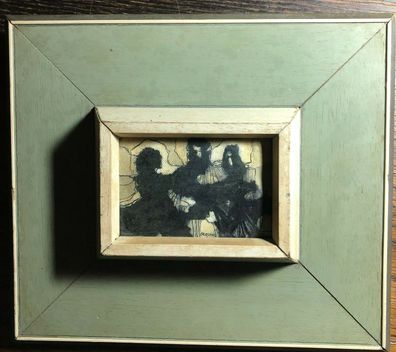 Robert Freund ( 1929 ) - Ölgemälde mit interessanter Rahmung - Größe 24 x 21 cm