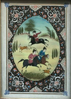 Handzeichnung mongolisch - hochwertige Malerei - Größe 11 x 8 cm