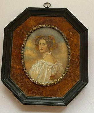 Augusta Strobl - Miniaturmalerei um 1900 im Biedermeier-Rahmen