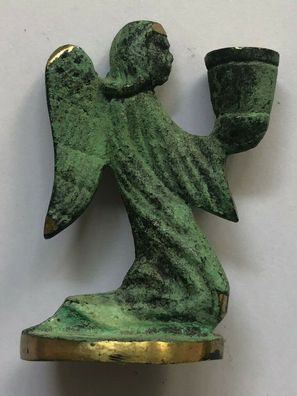 Bronzeengel als Kerzenhalter für kleine Kerzen - 5 cm - 56,7 Gramm