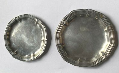 2 Untersetzter 830er Silber / Meistermarke + 800er Silber - 82 Gramm