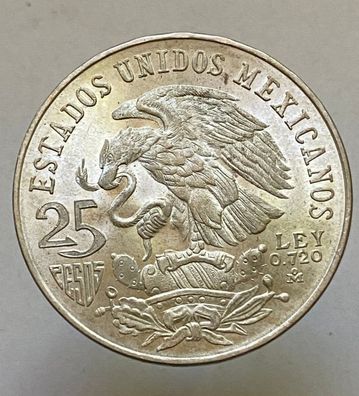 Mexiko 25 Pesos Silbermünze - XIX. Olympische Sommerspiele 1968 - stempelglanz