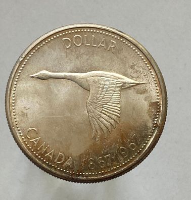 Canada Dollar 1967 Silbermünze - Elizabeth II. - Fliegende Kanadagans