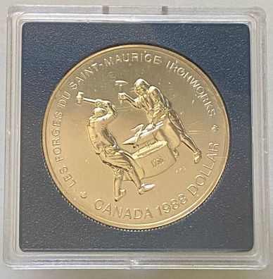 Canada Dollar 1988 Ironworks - Elisabeth II - PP in Kapsel - 0,5er Silver
