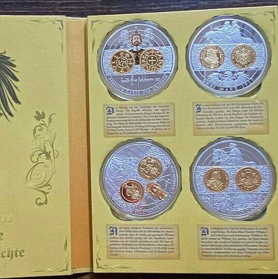 1000 Jahre Deutsche Münzgeschichte - 4 Gigant Medaillien Polierte Platte