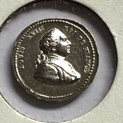 Louis XVII Roi de France - kleine Münze Silber PP / Eingeschweisst - 1,4 cm