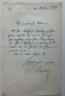 Jocza Savits - Regie / Schauspieler - handgeschriebenr Brief 1899