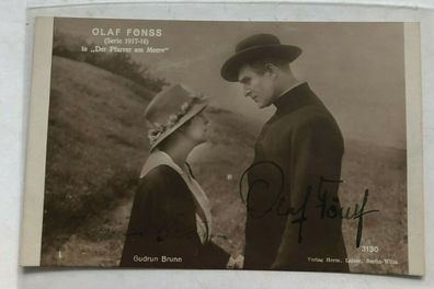 Olaf Fønss / Gudrun Brunn - Theater / Film - original Autogramm - 14 x 9 cm