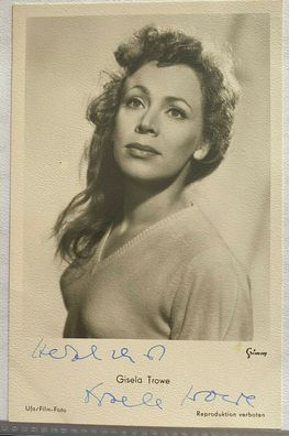 Gisela Trowe - Film - original Autograph - Größe 14 x 9 cm