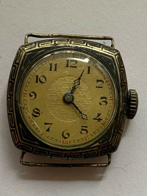 Art Deco - Armbanduhr Damen - 800er Silber - Halbmond / Krone - Werk läuft