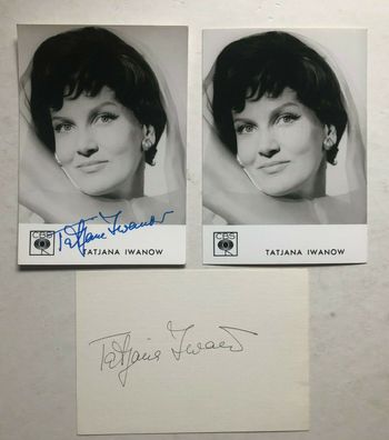Tatjana Iwanow - Film - 2 original Autogramme - 15 x 10 cm