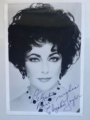 Elizabeth Taylor - Film - original Autogramm - Großfoto 25 x 17 cm