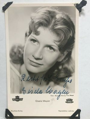 Gisela Mayen - Film - original Autogramm - Größe 14 x 9 cm