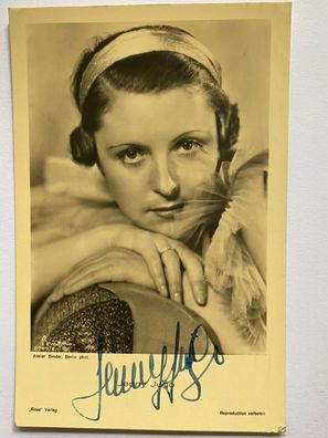 Jenny Jugo - Film / Theater - original Autogramm - Größe 14 x 9 cm