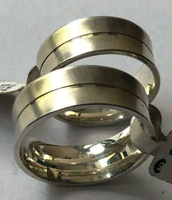 Partnerringe / Verlobungsringe - 925er Silber - Ringgrößen 56 + 61