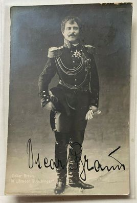 Oskar Braun - Theater / Tenor - original Autogramm - Größe 14 x 9 cm