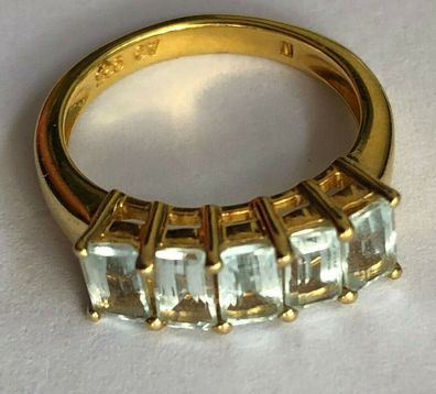 Ring mit 5 Steinen 925er Silber - hochwertige Juwelliersarbeit - Größe 50