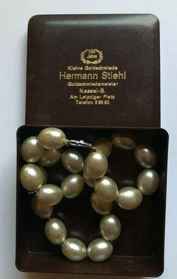 Kette - Schliesse aus 835er Silber - Perlenkette Modeschmuck