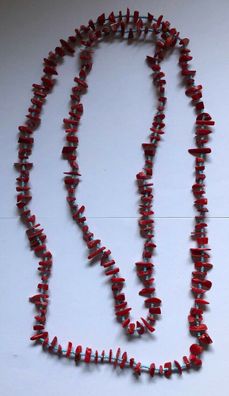 Koralle mit Türkisfarbigen Perlen - hochwertige Kette - ca 70 cm Länge
