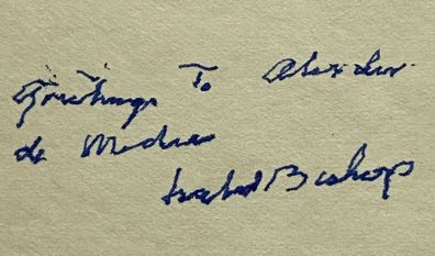 Isabel Bishop ( 1902 -1988) - Malerin - original Autogramm - Größe 12 x 7 cm