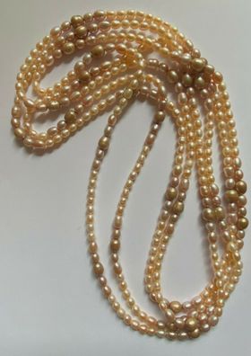 Hochwertige, sehr lange Endlos-Perlenketten - Länge geschlossen ca 125 cm