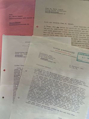 Dr. Maria Sommer - Verlag - 3 Briefe an Georg Hensel ( Theater ) + Brief v. Hensel