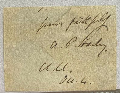 Arthur Penrhyn Stanley - Literatur - original Autogramm - Größe 7 x 6 cm