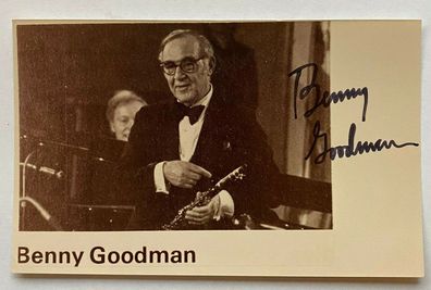 Benny Goodman - Musik - original Autogramm - Größe 14 x 9 cm