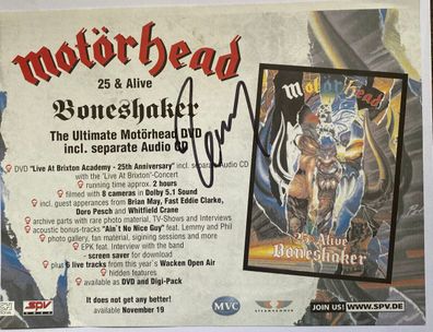 Lemmy Kilmister - Motörhead - original Autogramme - Göße 20 x 14 cm