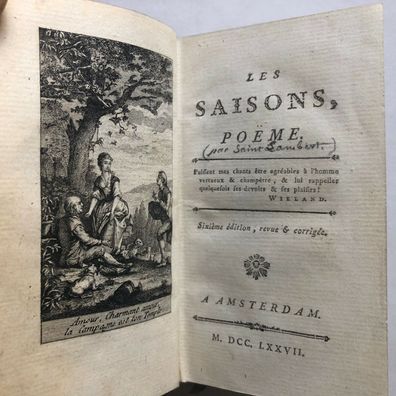Les Saisons, Poëme. - Saint-Lambert - Wieland -Sixieme edition -Amsterdam 1777