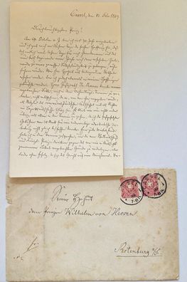 Wilhelm von Hanau und zu Horowitz - Adel - original Autograph 13. Feb. 1889
