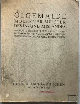 Nachlässe Friedrich Kozel, Buenos Aires - Verlag: München, Helbing, 1929.
