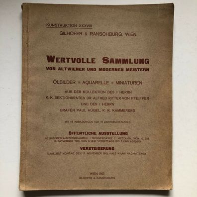 Katalog einer hervorragenden Sammlung von Altwiener - Gilhofer 1913