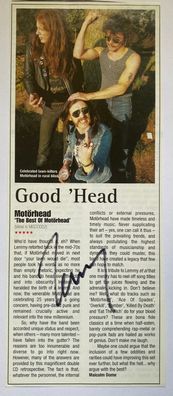 Lemmy Kilmister - Motörhead - original Autogramme - Göße 23 x 10 cm