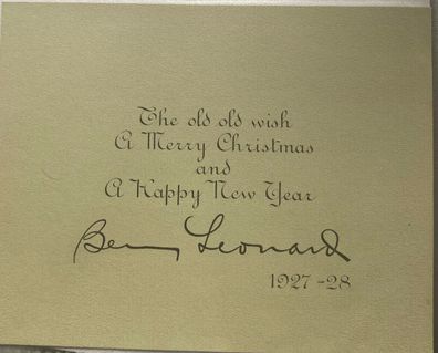 Benny Leonard - Boxer - original Autogramm - Größe 15 x 10 cm